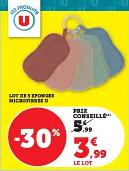 Hyper U Lot de 5 eponges microfibres u offre