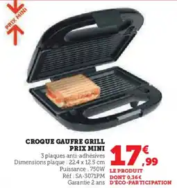 Hyper U Croque gaufre grill offre