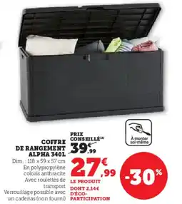 Hyper U Coffre de rangement offre