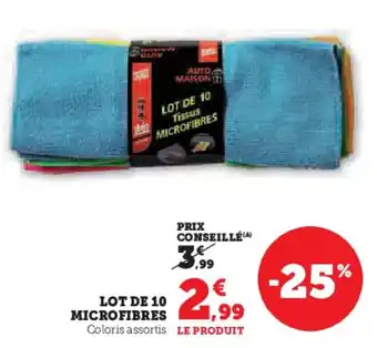 Hyper U Lot de 10 microfibres offre