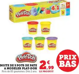 Hyper U Boite de 5 pots de pate a modeler play-doh offre
