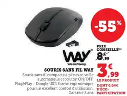 Hyper U Souris sans fil way offre
