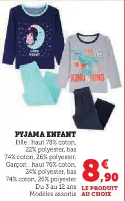 Hyper U Pyjama enfant offre