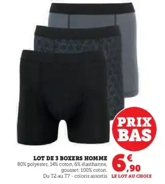 Hyper U Lot de 3 boxers homme offre