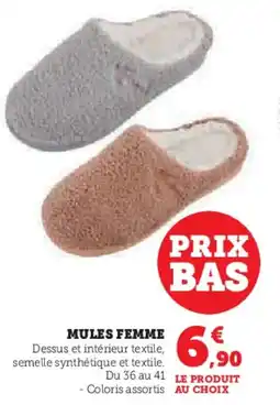 Hyper U Mules femme offre