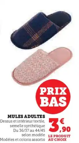 Hyper U Mules adultes offre
