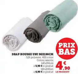 Hyper U Drap housse uni offre