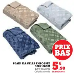 Hyper U Plaid flanelle embossée c 100% polyester offre