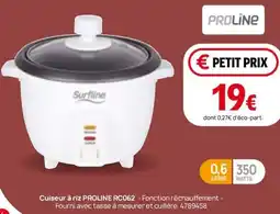 Darty Cuiseur à riz PROLINE RC062 offre