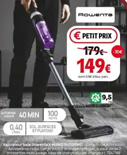 Darty Aspirateur balai rowenta x-nano rh1129wo offre