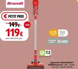 Darty Aspirateur Balai BRANDT ASB20R offre