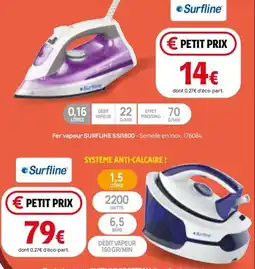 Darty Fer vapeur surfline ss11800 + centrale vapeur surfline sgssteam offre