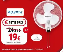 Darty Ventilateur mural surfline sfw401 offre