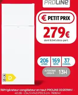 Darty Réfrigérateur congélateur en haut proline dd209wh offre