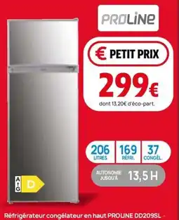 Darty Réfrigérateur congélateur en haut proline dd209sl offre