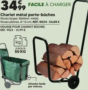 Shopix Chariot métal porte-bûches offre