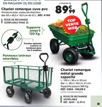 Shopix Chariot remorque cuve pvc offre