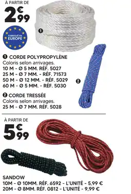 Shopix Corde polypropylène ,corde tressée offre