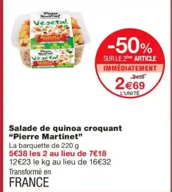 Monoprix PIERRE MARTINET Salade de quinoa croquant offre