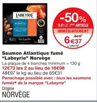 Monoprix LABEYRIE Saumon Atlantique fumé Norvège offre