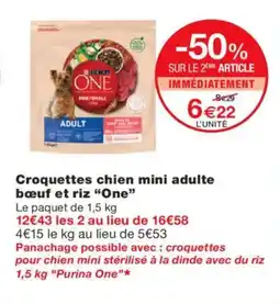 Monoprix ONE Croquettes chien mini adulte bœuf et riz offre
