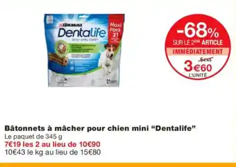 Monoprix DENTALIFE Bâtonnets à mâcher pour chien mini offre