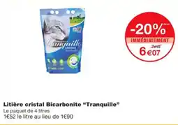Monoprix TRANQUILLE Litière cristal Bicarbonite offre