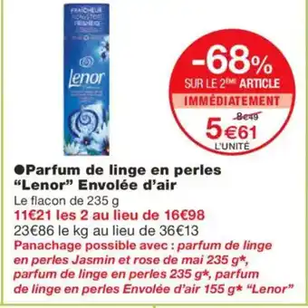 Monoprix LENOR Parfum de linge en perles Envolée d'air offre