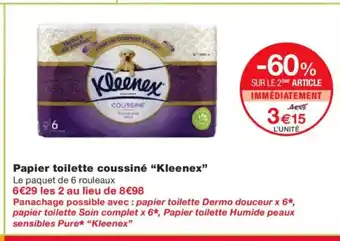 Monoprix KLEENEX Papier toilette coussiné offre