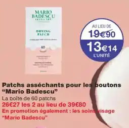 Monoprix MARIO BADESCU Patchs asséchants pour les boutons offre