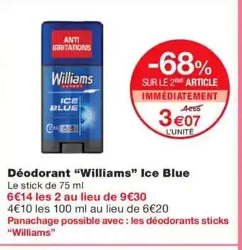 Monoprix WILLIAMS Déodorant Ice Blue offre