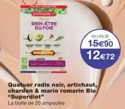 Monoprix SUPERDIET Quatuor radis noir, artichaut, chardon & marie romarin Bio offre