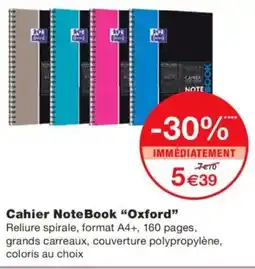 Monoprix OXFORD Cahier Notebook offre
