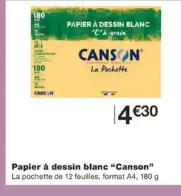 Monoprix CANSON Papier à dessin blanc offre