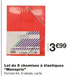 Monoprix MONOPRIX Lot de 5 chemises à élastiques offre