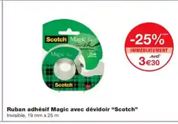 Monoprix SCOTCH Ruban adhésif Magic avec dévidoir offre