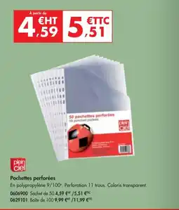 Plein ciel Pochettes perforées offre