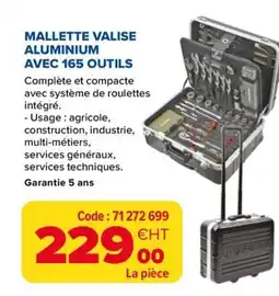 Prolians Mallette valise aluminium avec 165 outils offre