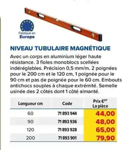 Prolians Niveau tubulaire magnétique offre
