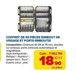 Prolians Coffret de 45 pièces embout de vissage et porte-embouts offre