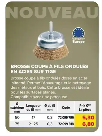 Prolians Brosse coupe à fils ondulés en acier sur tige offre