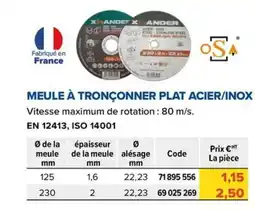Prolians Meule à tronçonner plat acier/inox offre