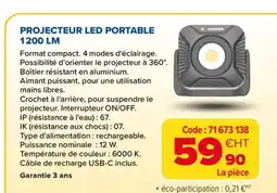 Prolians Projecteur led portable offre