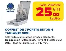 Prolians Coffret de 7 forets béton 4 taillants sds+ offre