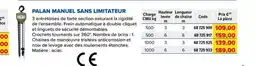 Prolians Palan manuel sans limitateur offre