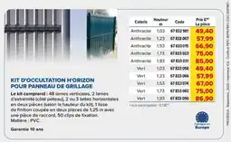 Prolians Kit d'occultation h'orizon pour panneau de grillage offre