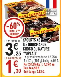 marché frais Géant YOPLAIT Yaourt x8 ïle gourmande choco ou nature offre
