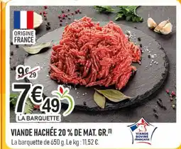 marché frais Géant Viande hachée 20% de mat. gr. offre