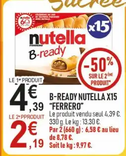 marché frais Géant B-ready nutella x15 offre
