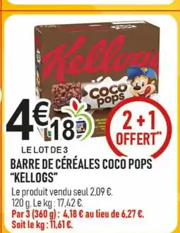 marché frais Géant KELLOGG'S Barre de céréales coco pops offre